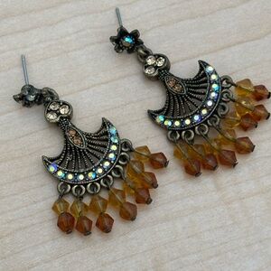 Vintage-style Chandelier Multicolor Dangle Earrings/ pierced ears only